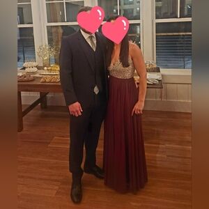 Rhinestone Embellished Dress Gown